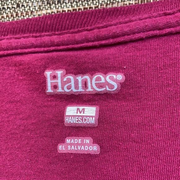 Hanes cotton long sleeve tee shirt color berry - Picture 2 of 4